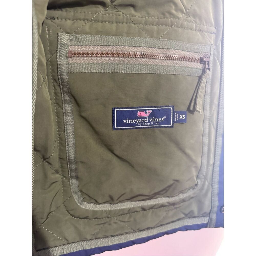 Vintage y2k Vineyard Vines diamond quilted chore barn coat lined XS navy jacket - Picture 8 of 13